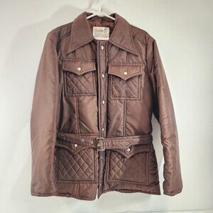 Vintage Lucerne (Korea) Belted Quilted Brown Jacket Size Asian XL
